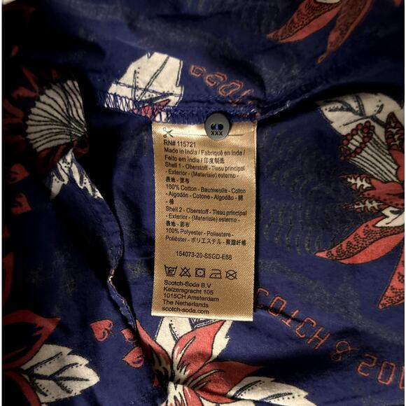 Scotch & Soda Girls floral Dress Red Purple Hawaiian High Neck 6 Yr - Picture 7 of 9